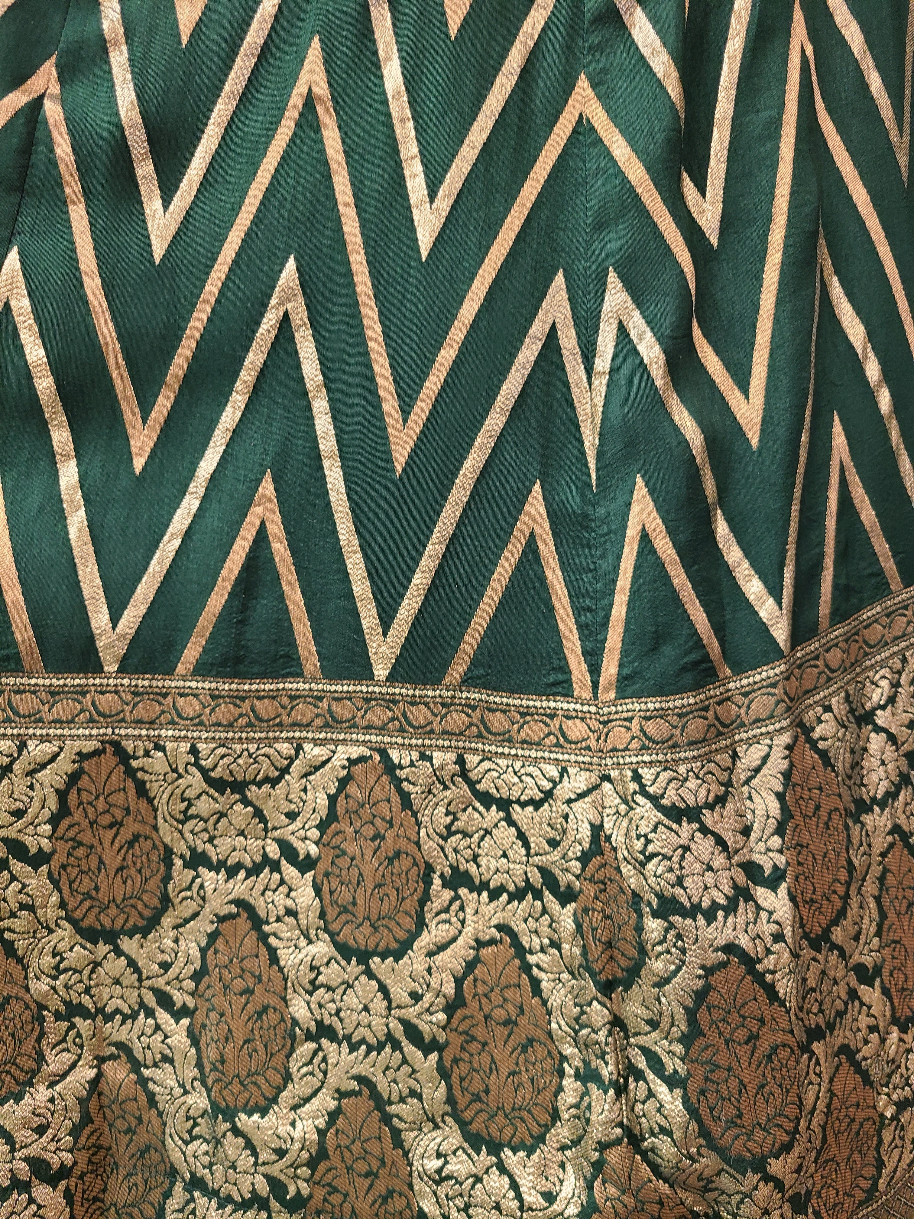 Emerald Chevron Zari Lehenga