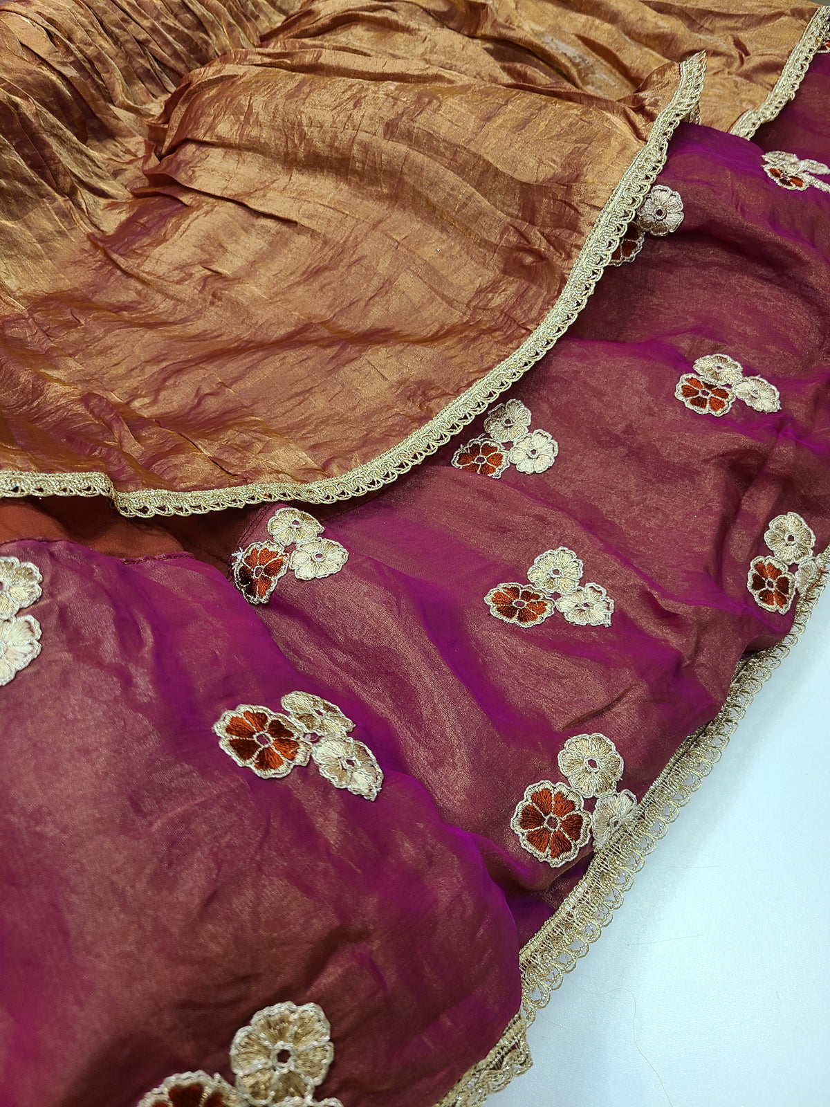 Rust Floral Lehenga Set