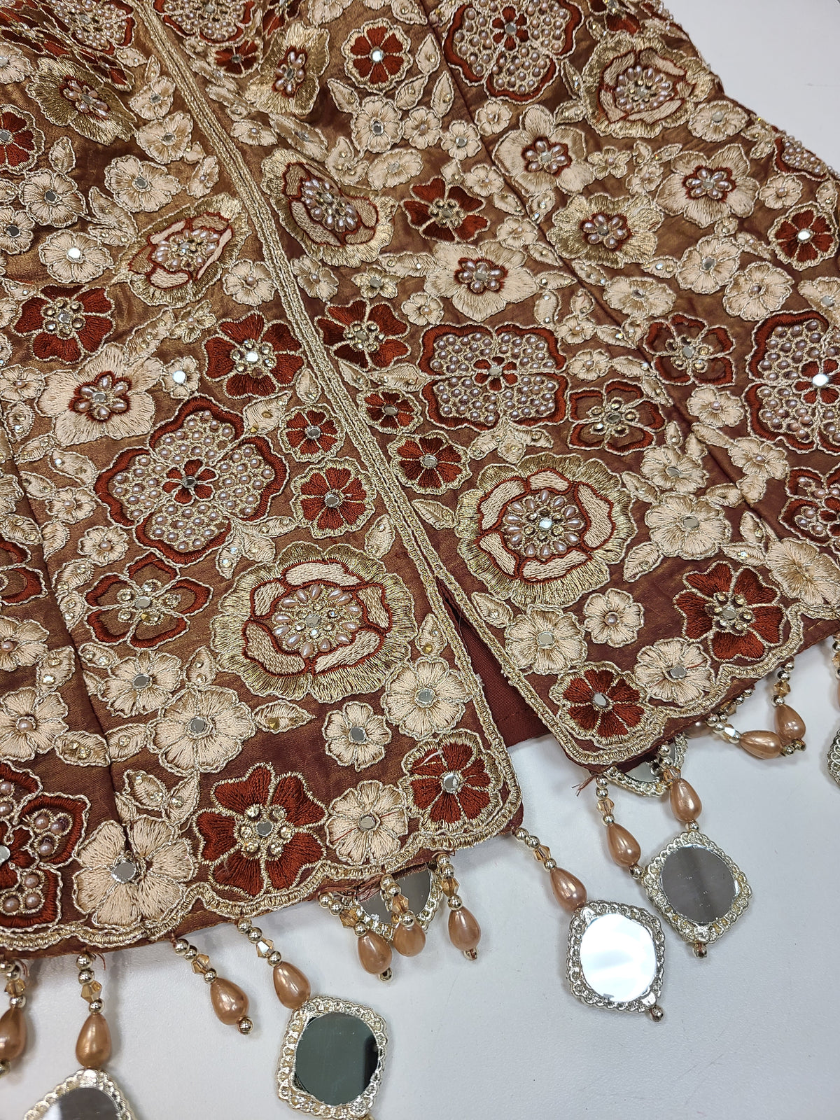 Rust Floral Lehenga Set