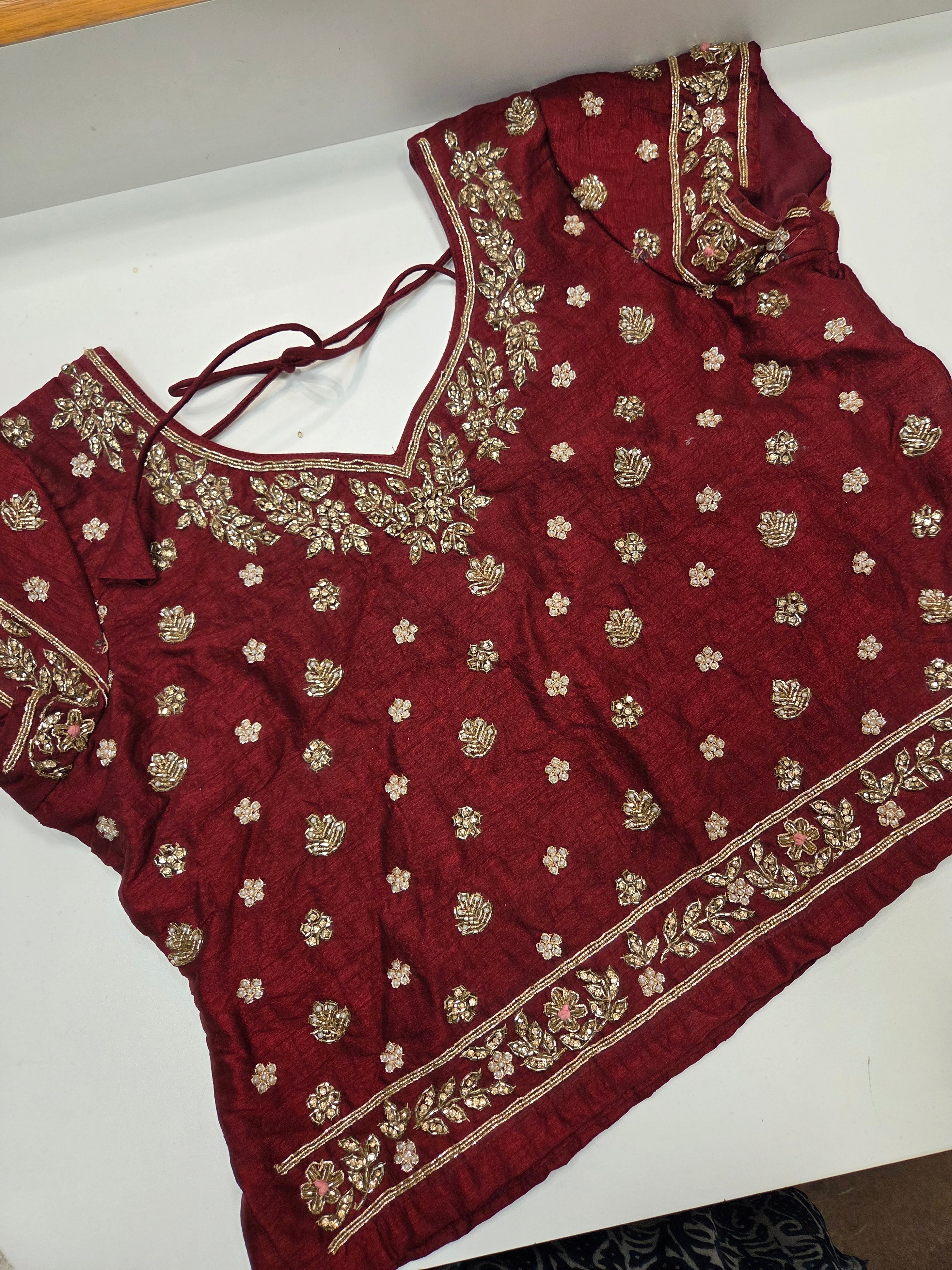 Maroon Gold Bridal Lehenga Set