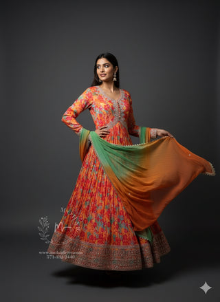 Vibrant Floral Anarkali Suit