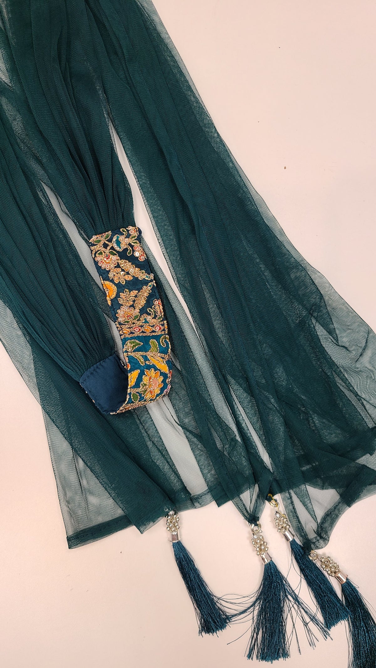 Teal Embroidered Sharara Set
