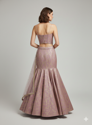 Mauve Corset Mermaid Lehenga