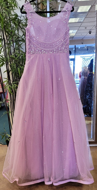 Pink Soft Tulle with sequence and stone embroidery