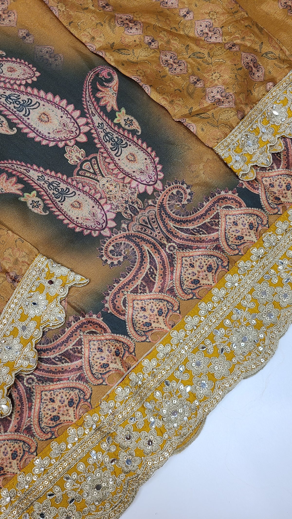 Mustard Paisley Sharara Set