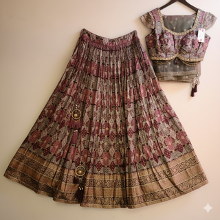 Fall printed georgette lehenga