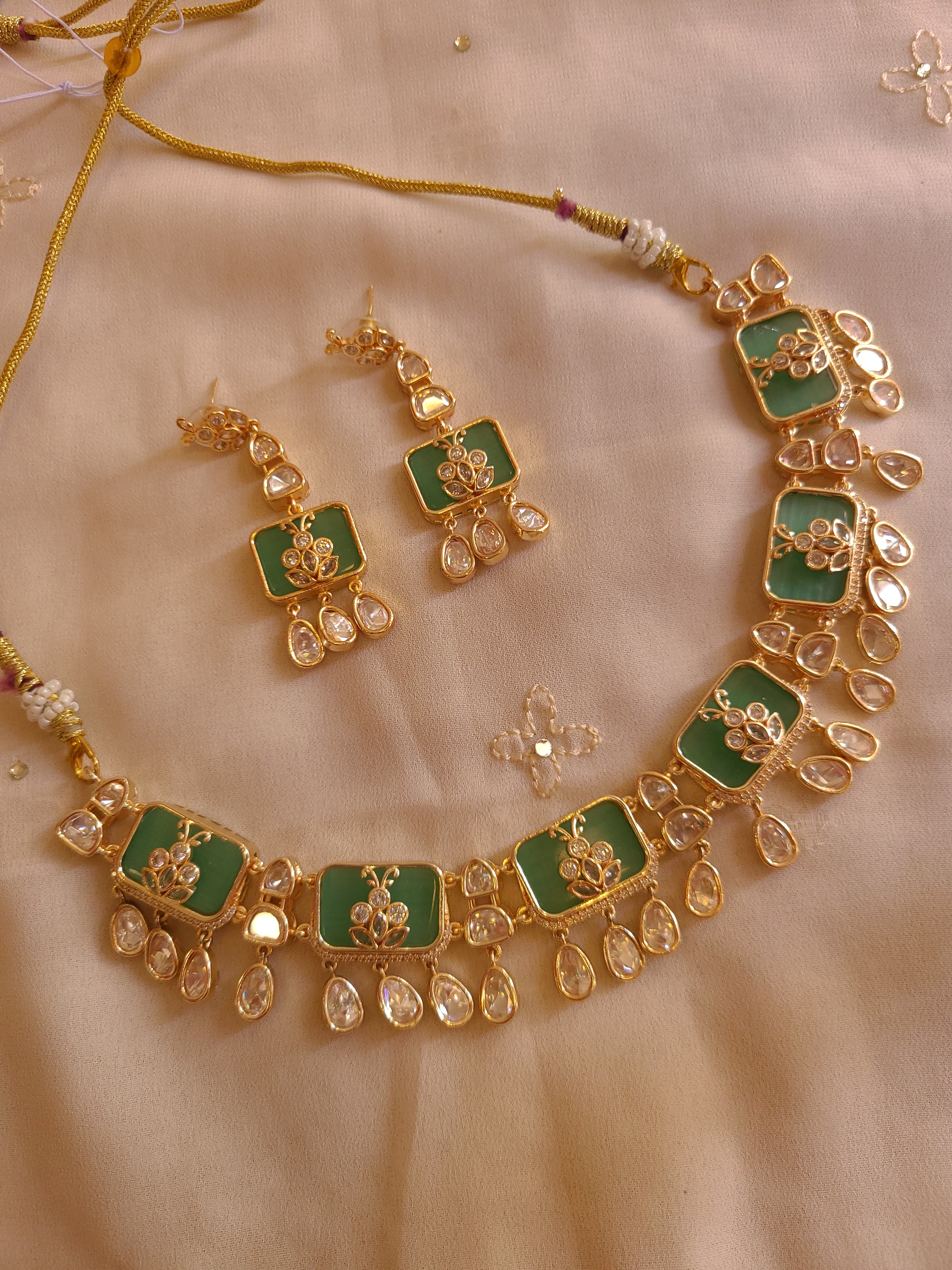 Green Kundan Choker Set