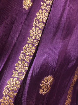 Deep Violet Floral Lehenga Set