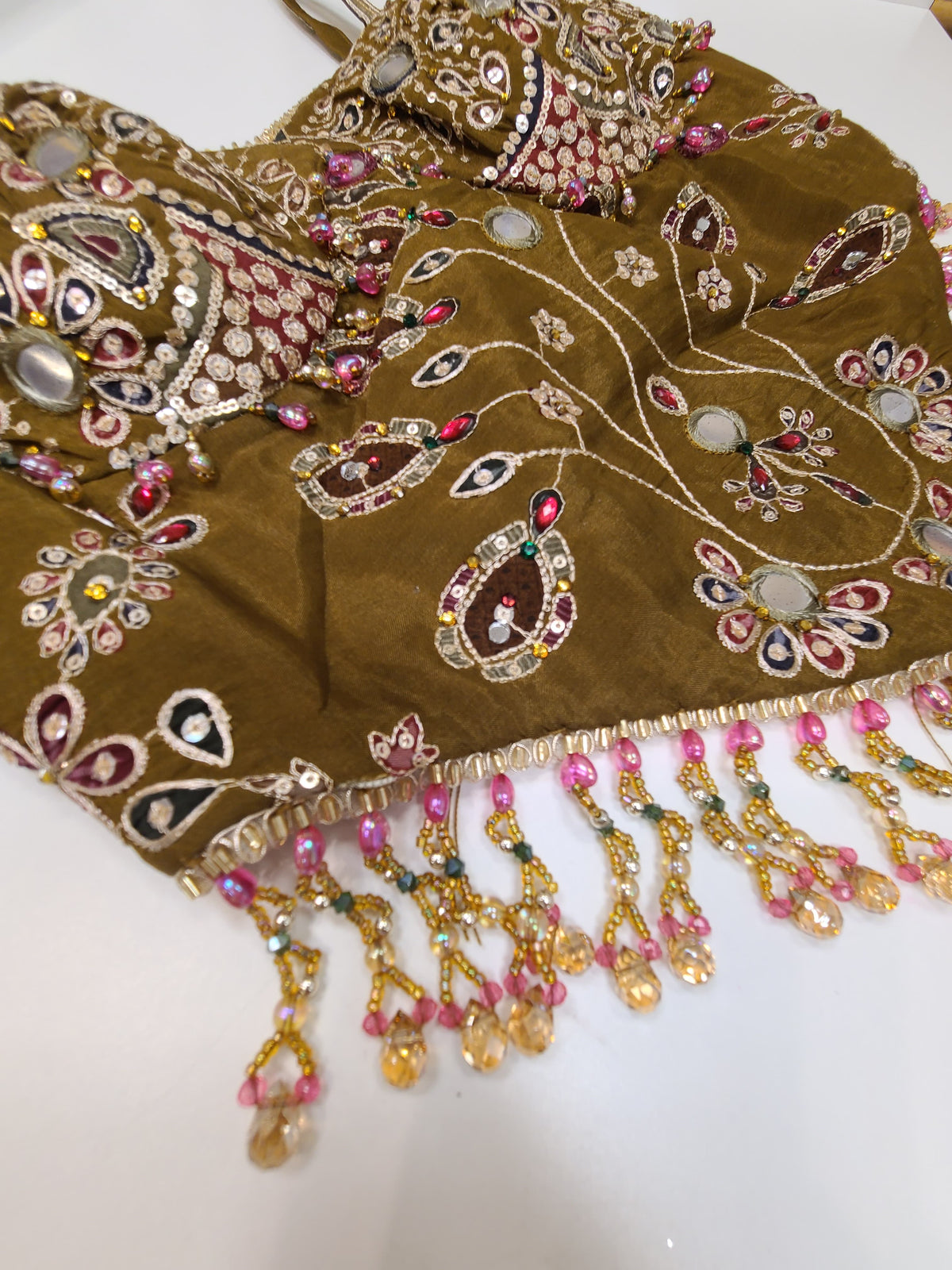 Olive Gold Corset Lehenga