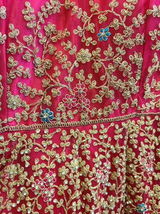Pink Gold Heavy Embroidered Gown