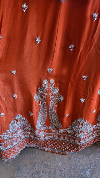 Orange silk sharara
