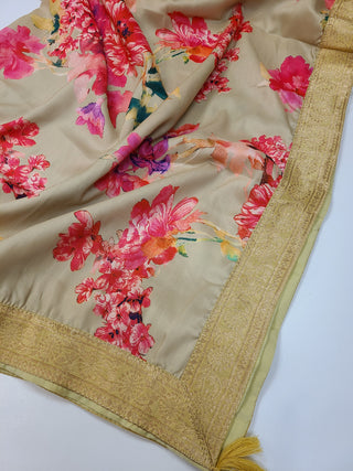 Elegant Sage Green Floral Embroidered Anarkali Set