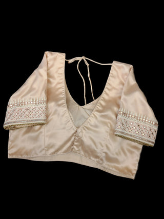 Light Peach tissue organza saree