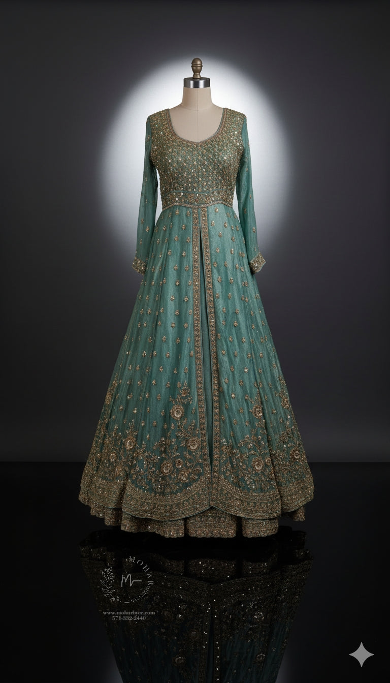 Sea Green Anarkali Gown-Style