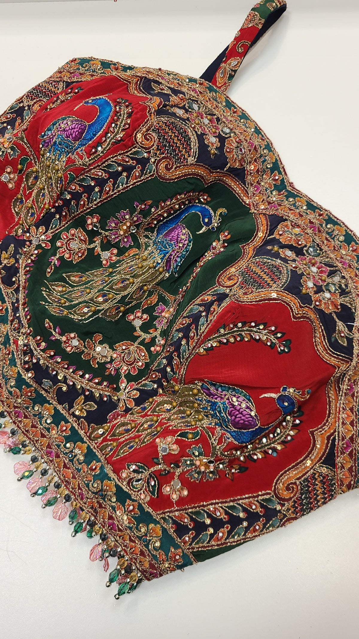 Navy Peacock Embroidered Lehenga