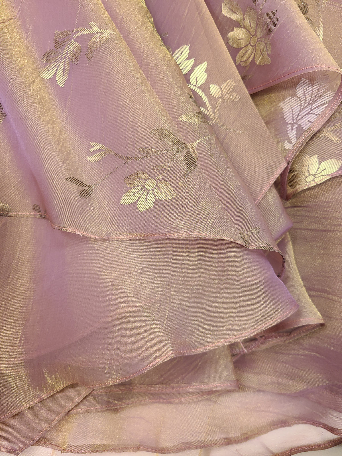 Mauve Gold Layered Lehenga