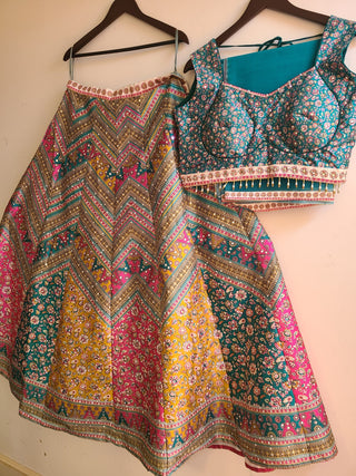 Multi Color Chevron Lehenga