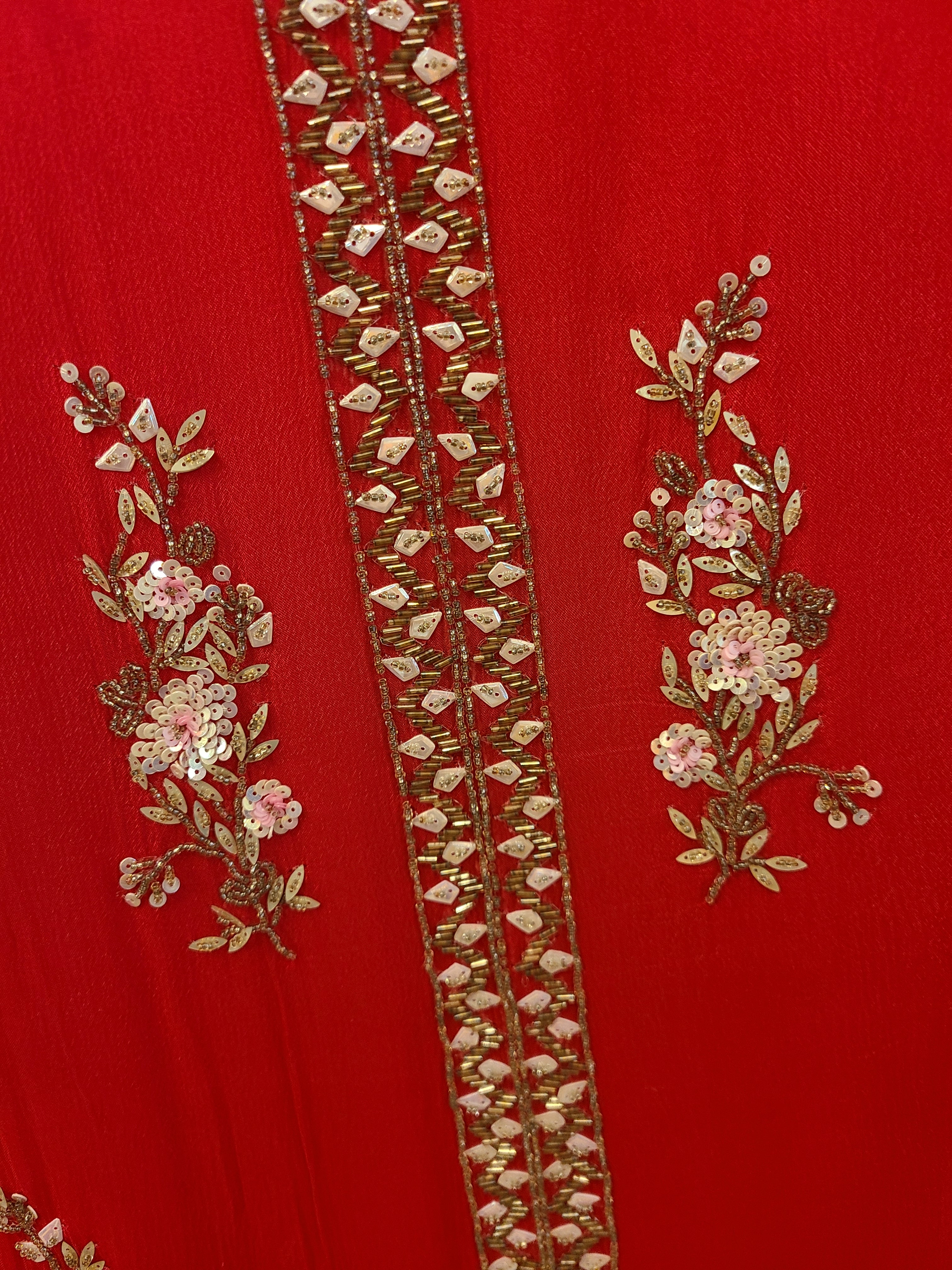 Pink Embellished Salwar Suit with Sheer Dupatta