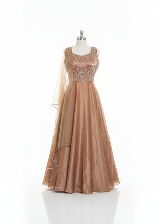 Coppery-Peach Shade Gown
