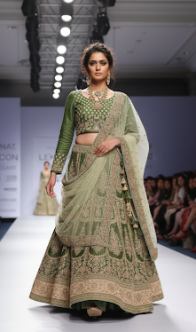 Sage Green Bridal Lehenga