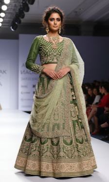 Sage Green Bridal Lehenga