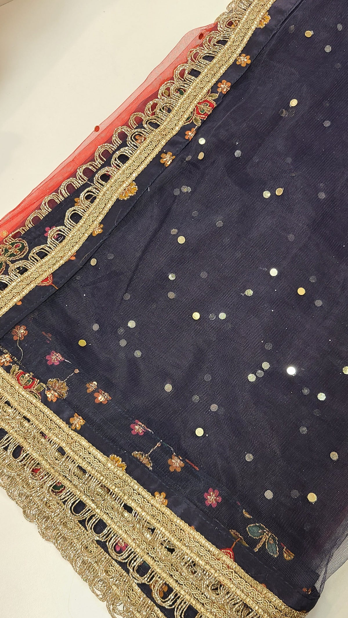 Navy Peacock Embroidered Lehenga