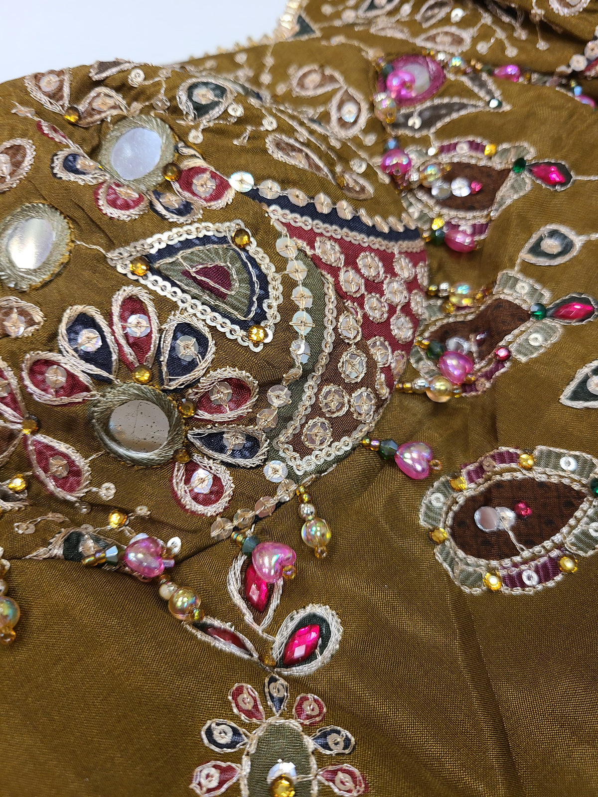 Olive Gold Corset Lehenga