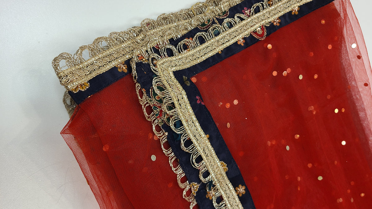Navy Peacock Embroidered Lehenga