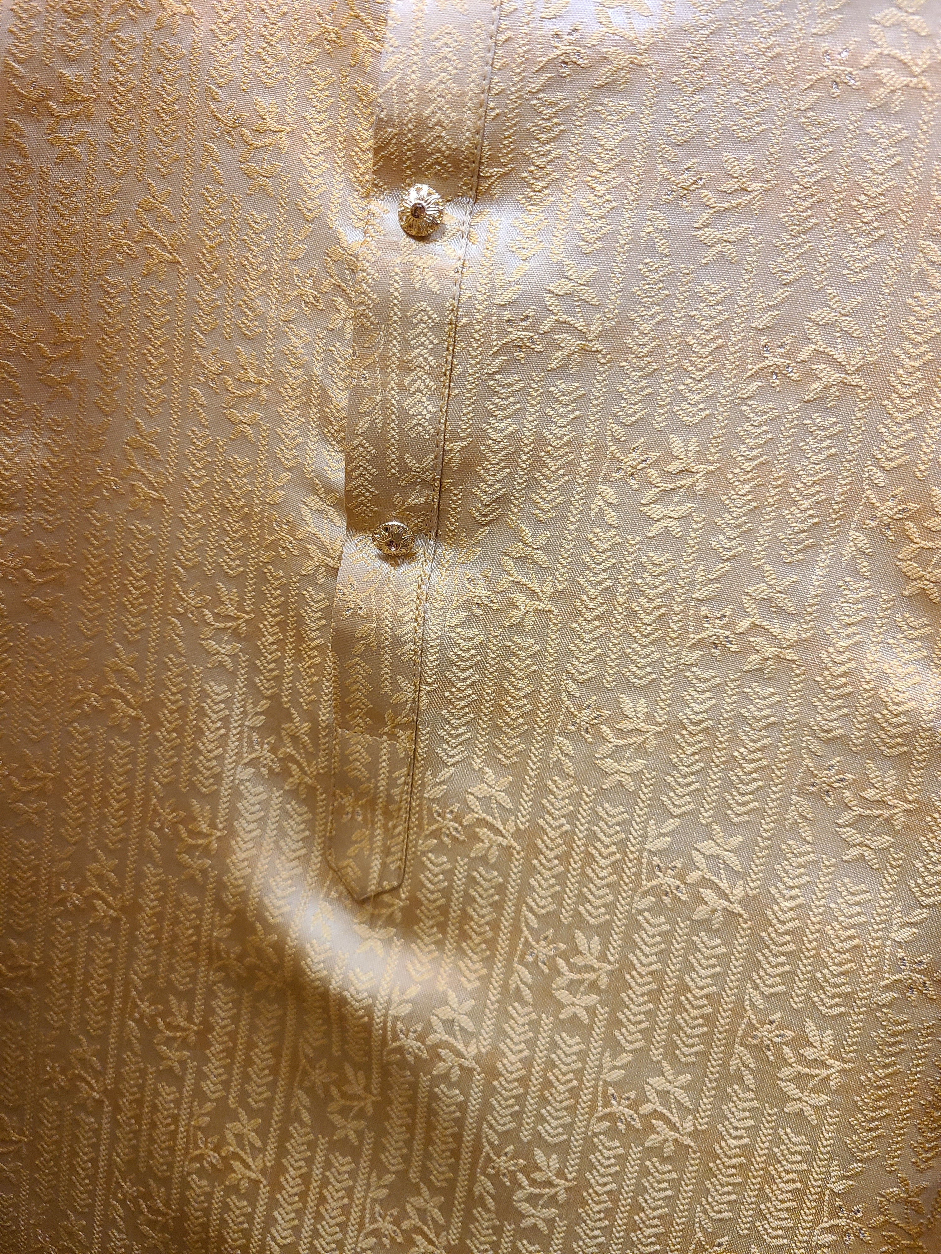 Golden Yellow Embroidered Kurta