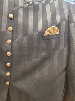 Black Striped Indo-Western Sherwani