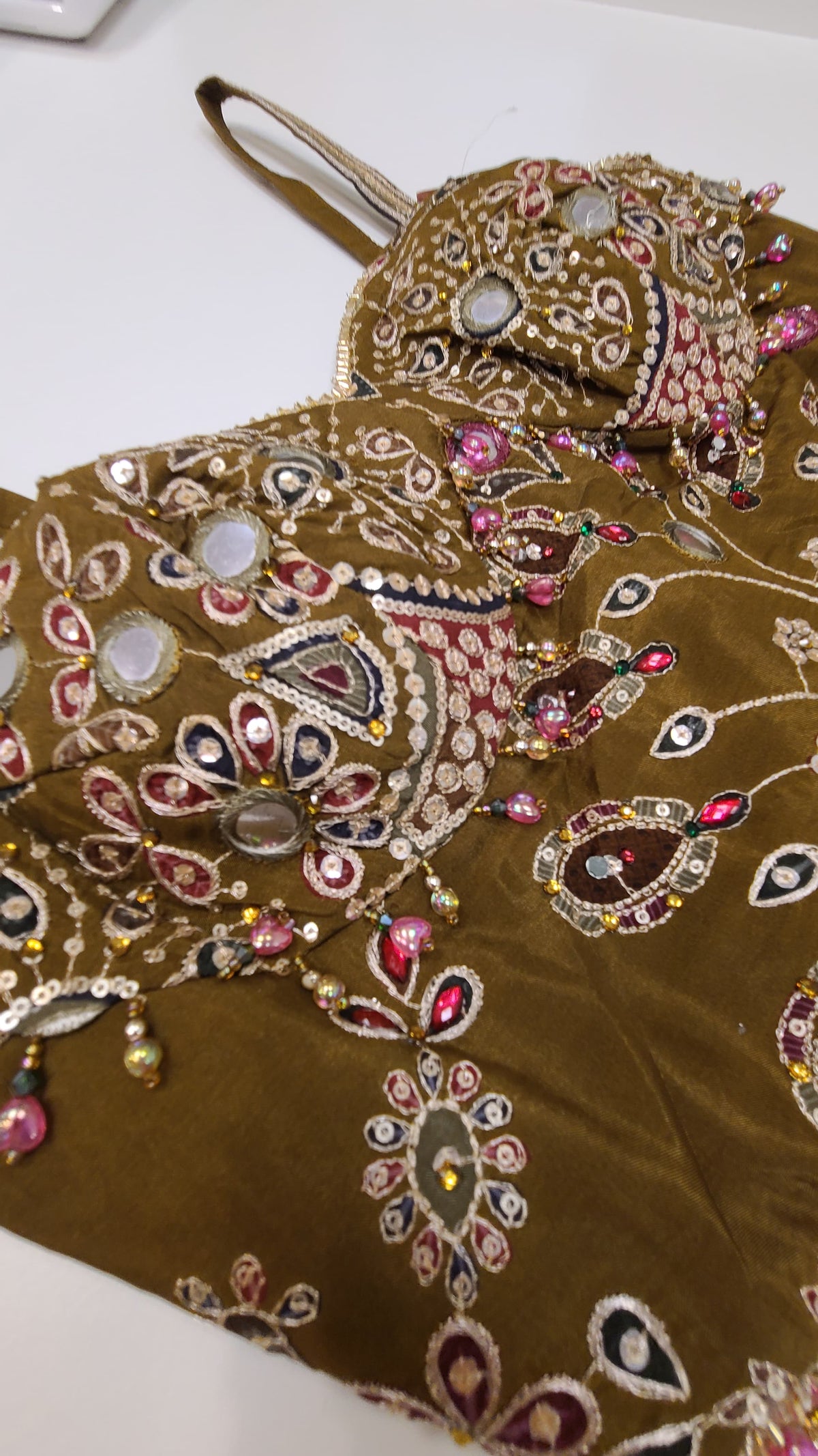 Olive Gold Corset Lehenga