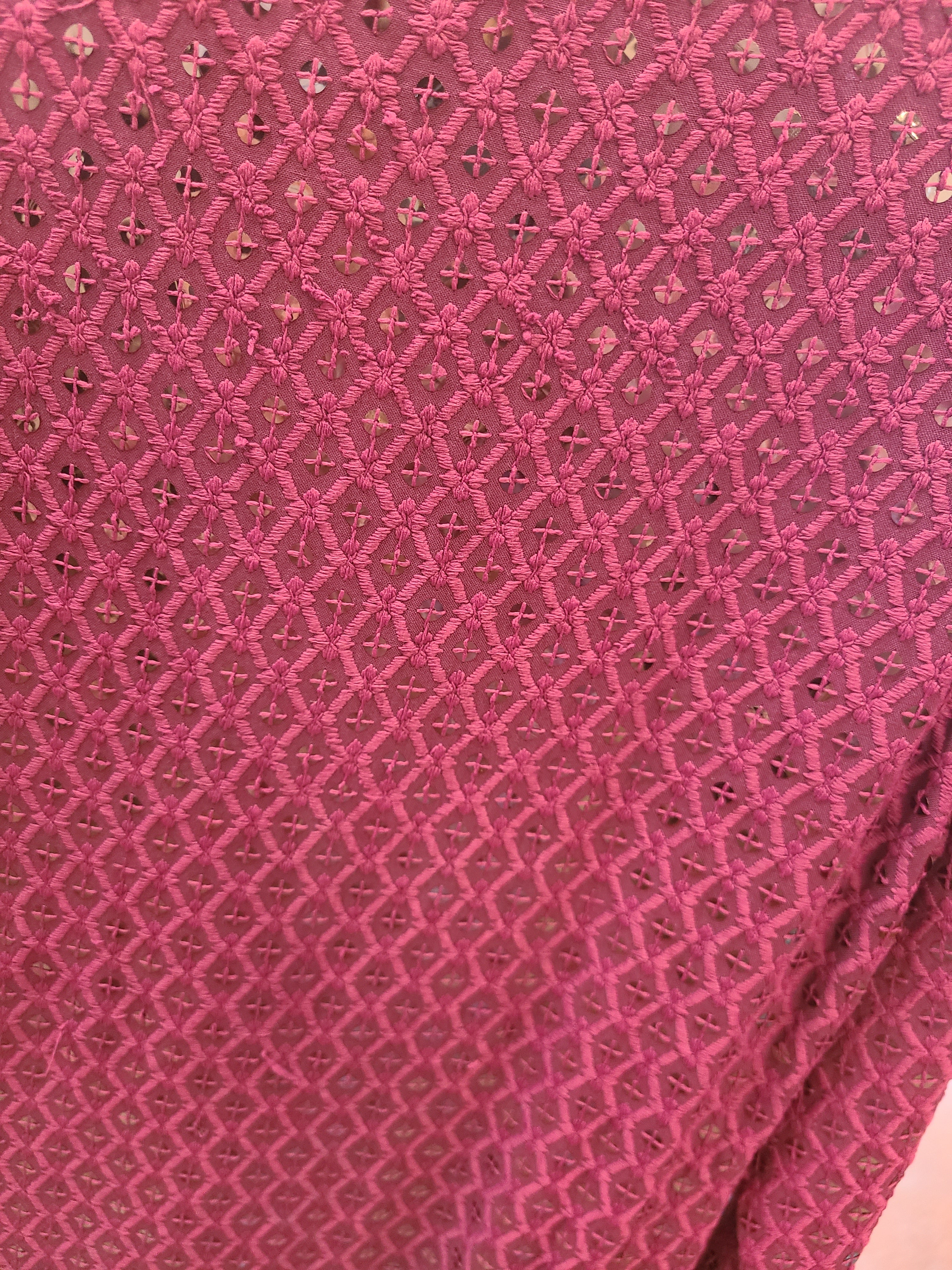 Purple Sequin Chikankari Kurta
