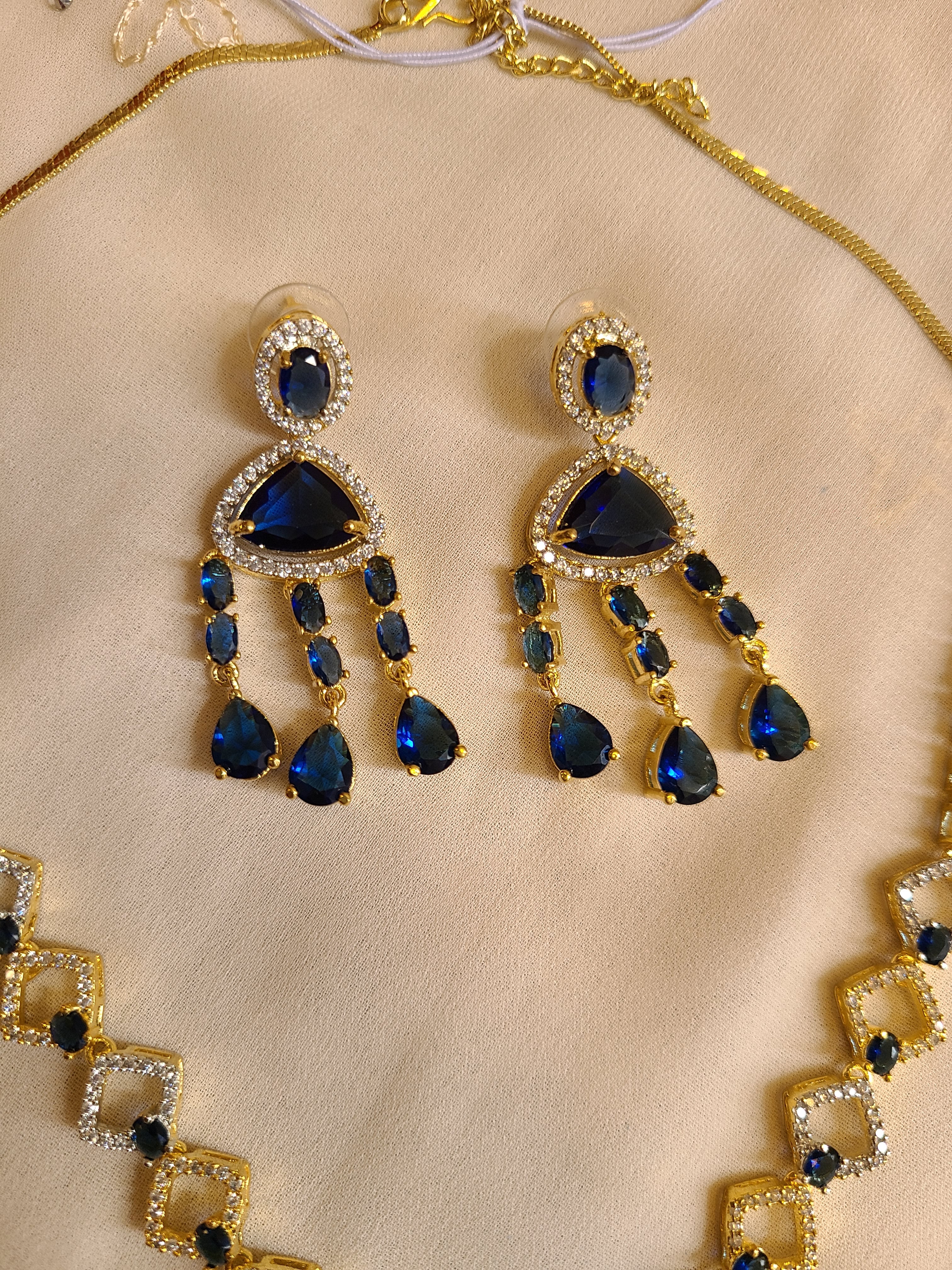 Elegant royal blue Party Wear Necklace Set