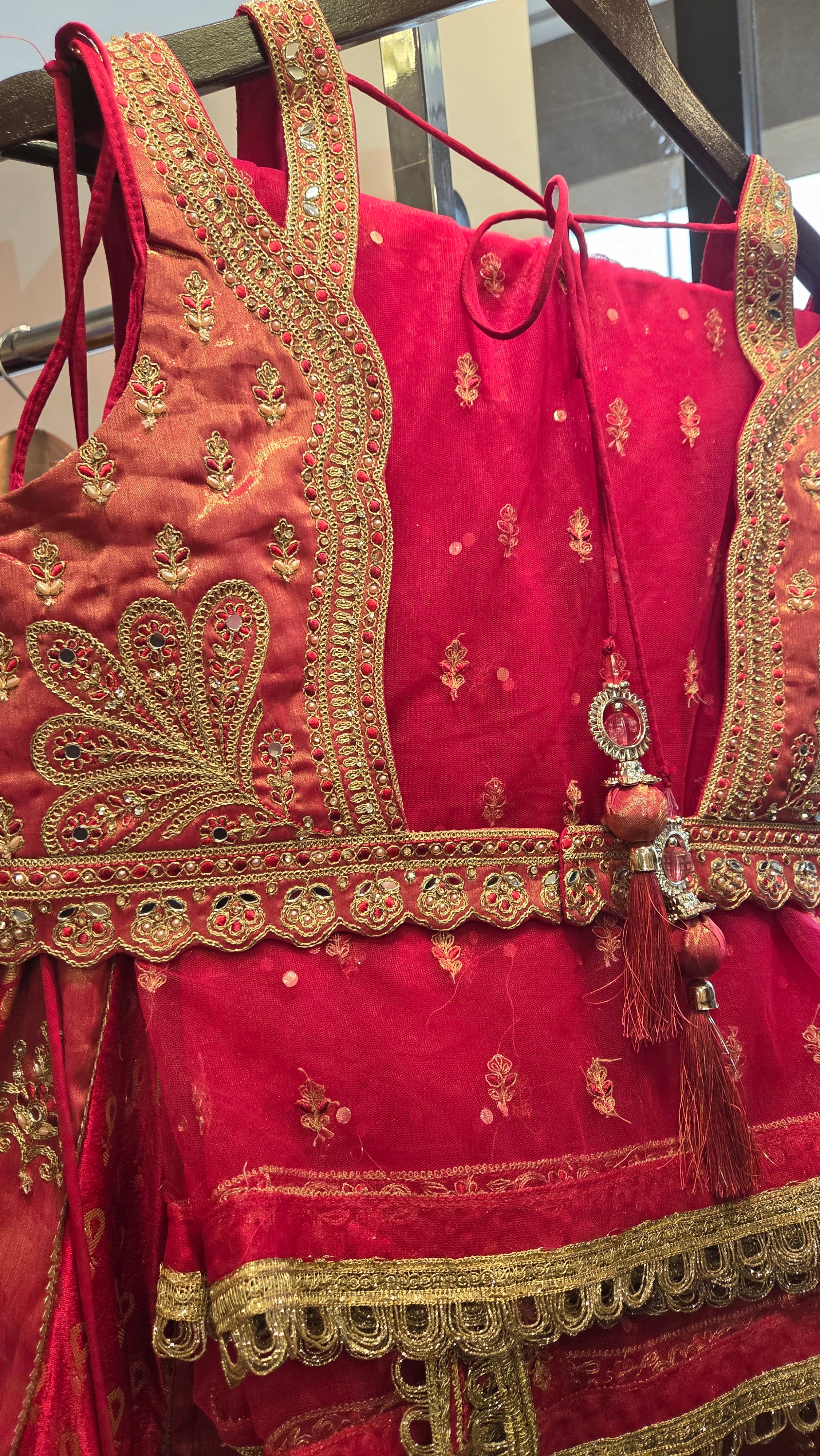 Pink and Gold Embroidered Lehenga Choli