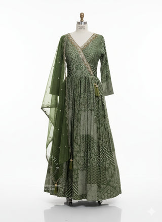 Green Anarkali-Style