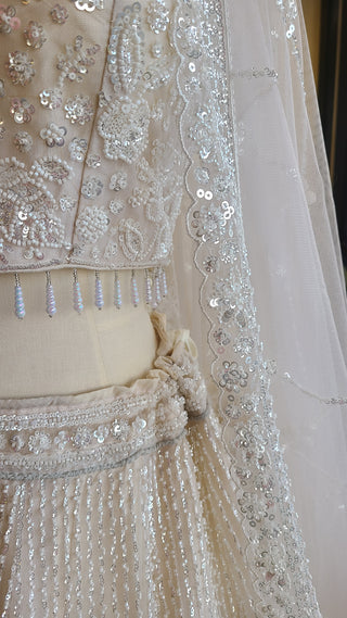 Ethereal Ivory Lace Embroidered Lehenga Set