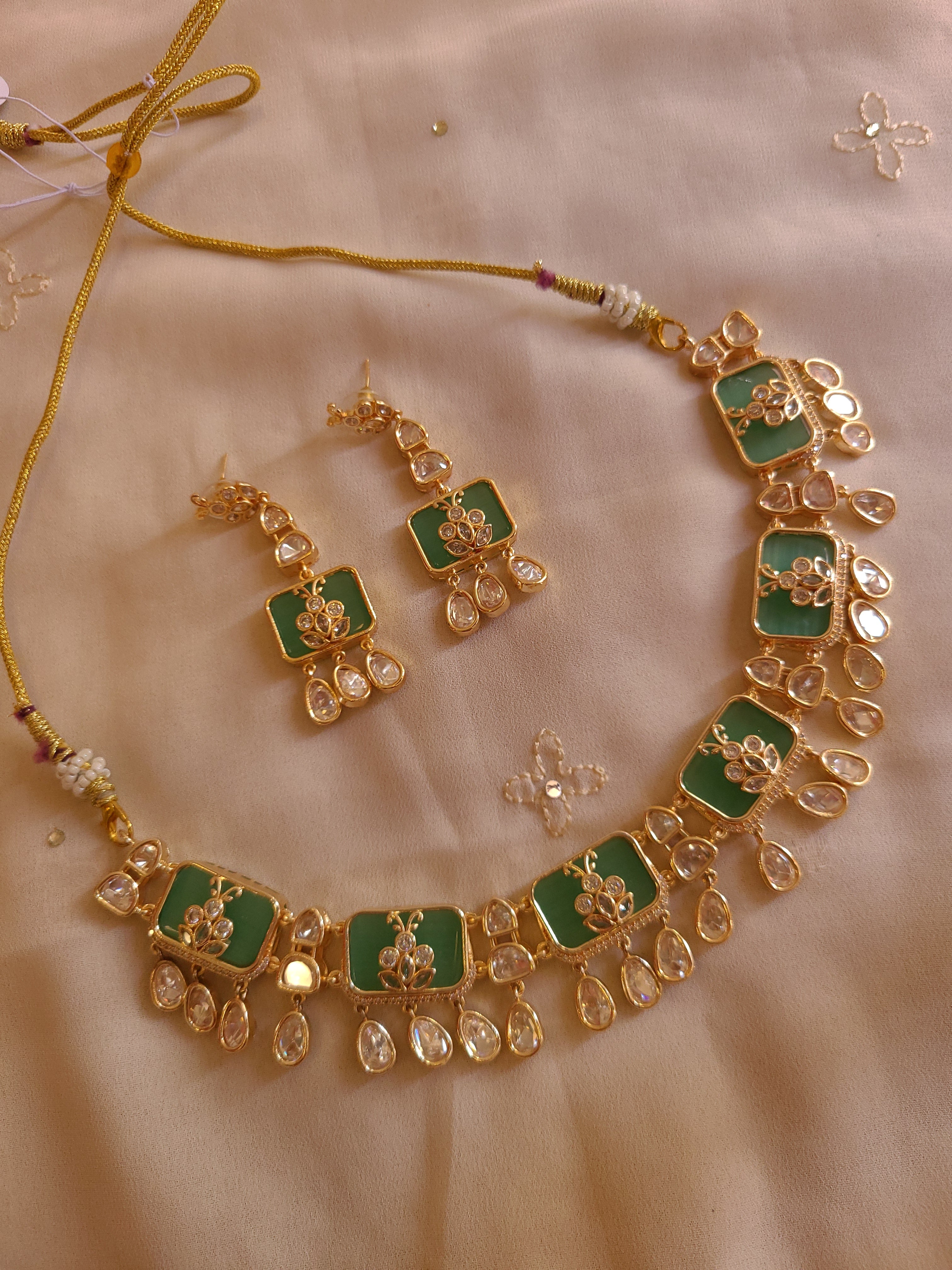 Green Kundan Choker Set