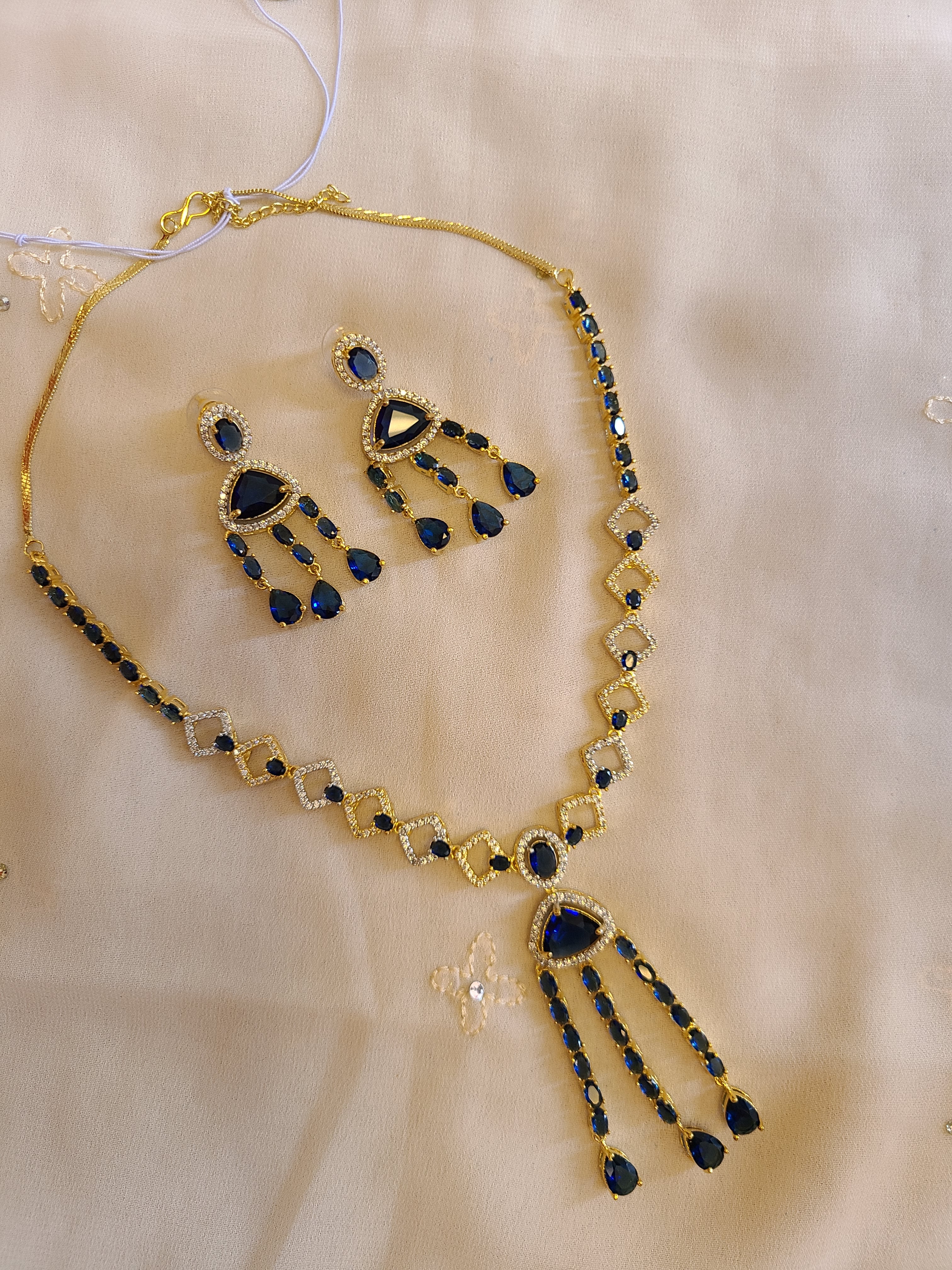 Elegant royal blue Party Wear Necklace Set