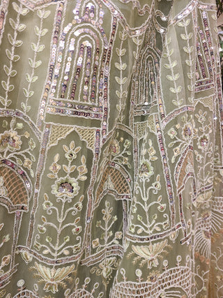 Sea Green Net Lehenga