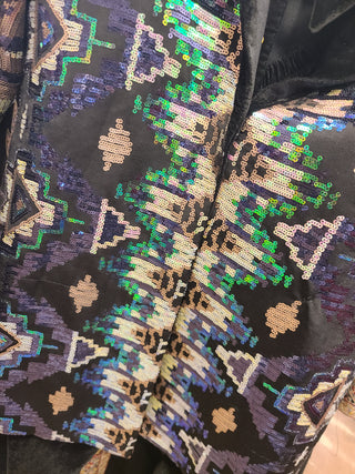 Black Velvet Ensemble with Sequined Jacket