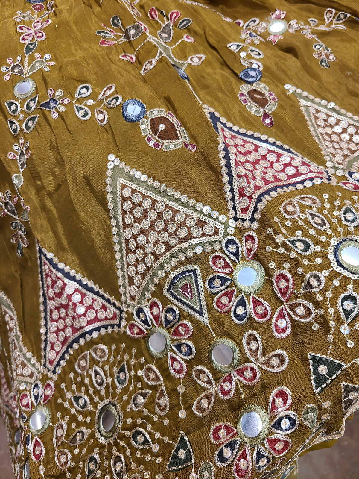 Olive Gold Corset Lehenga