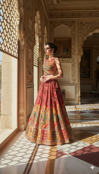 Peacock Sangeet Lehenga
