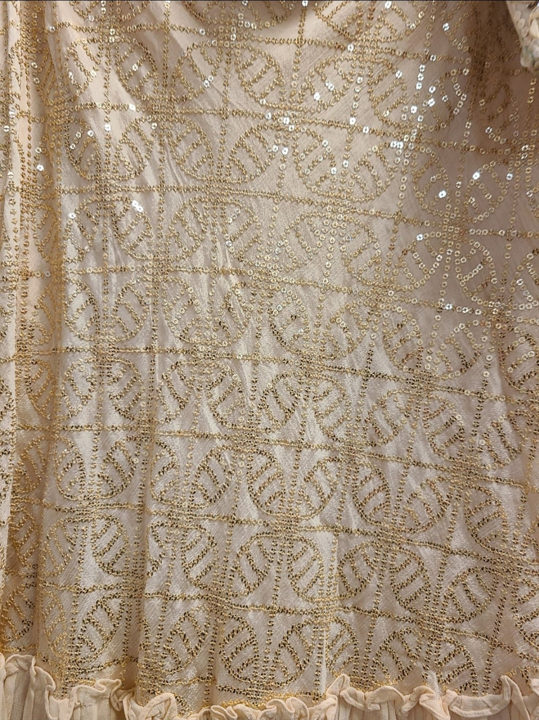 Champagne Gold Embroidered Lehenga Choli Set