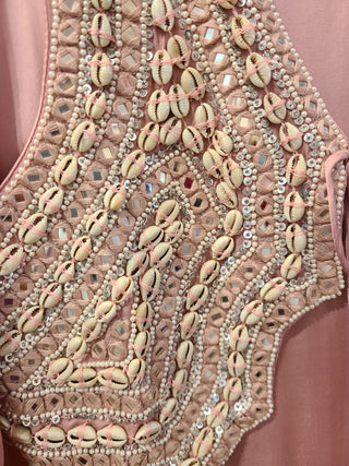 Dusty Pink Palazzo Set with Embellished Jacket