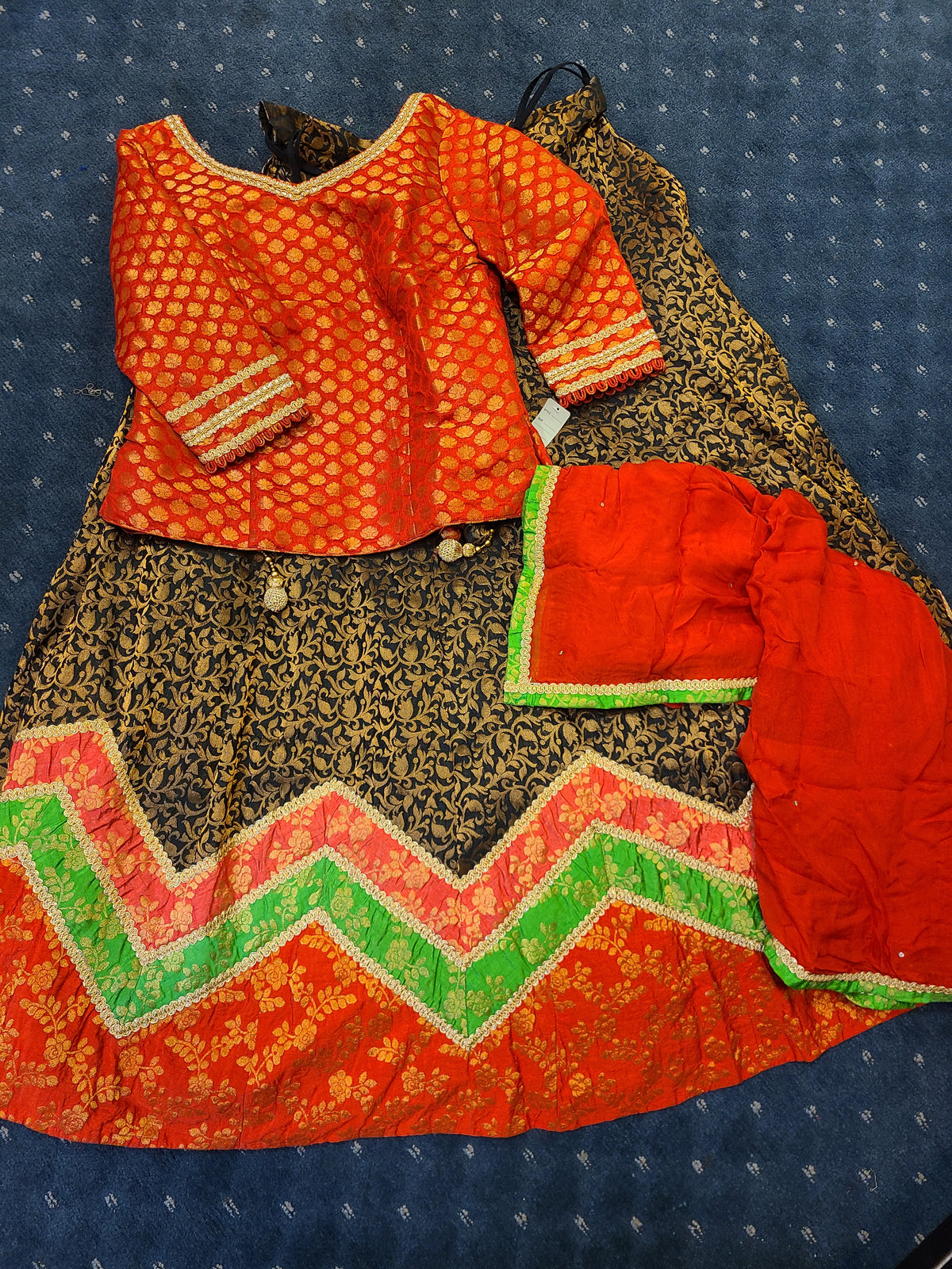 Chevron Benarasi Dandiya Lehenga