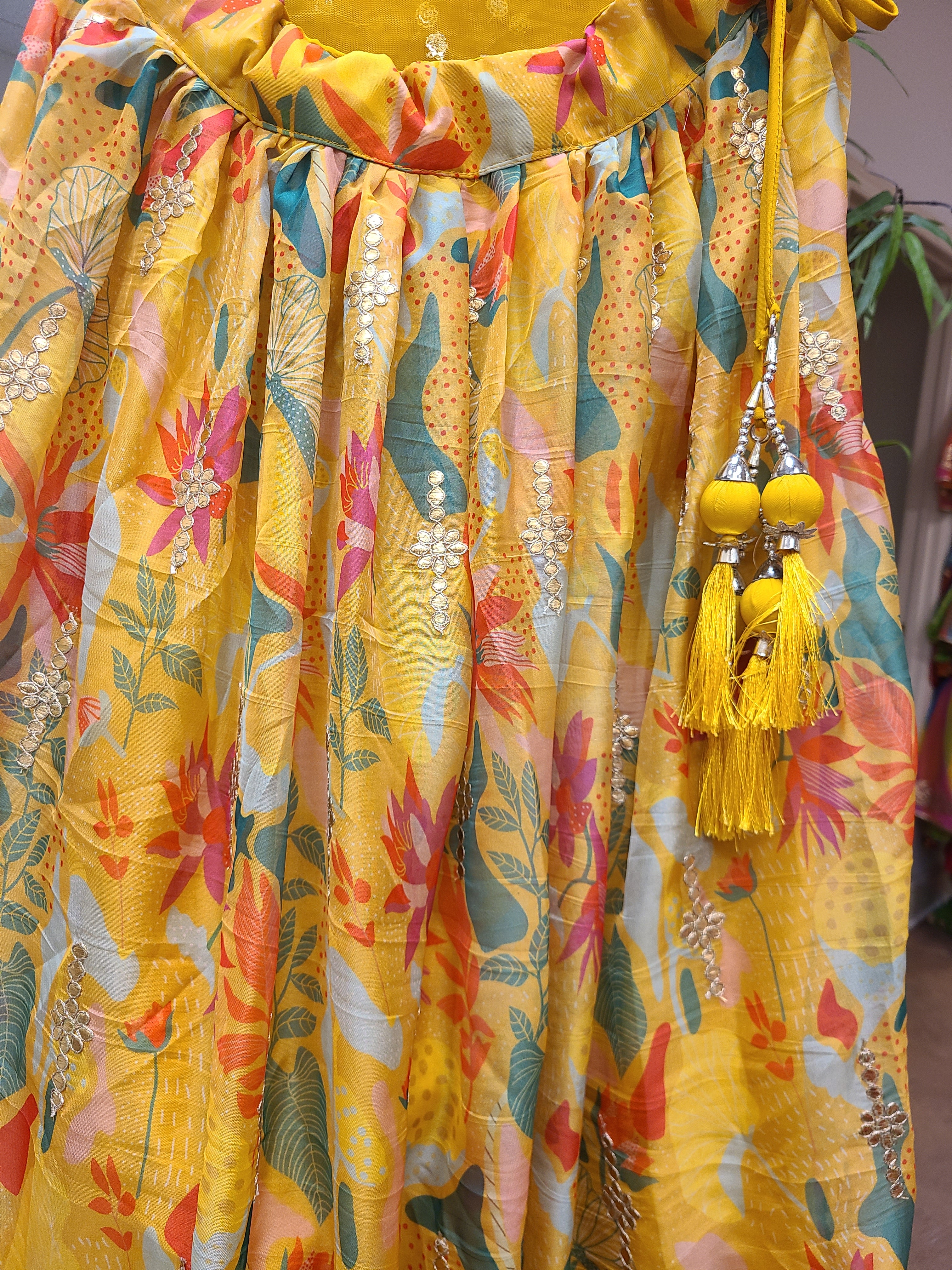 Radiant Yellow Floral Lehenga Choli Set