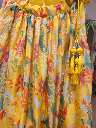 Radiant Yellow Floral Lehenga Choli Set