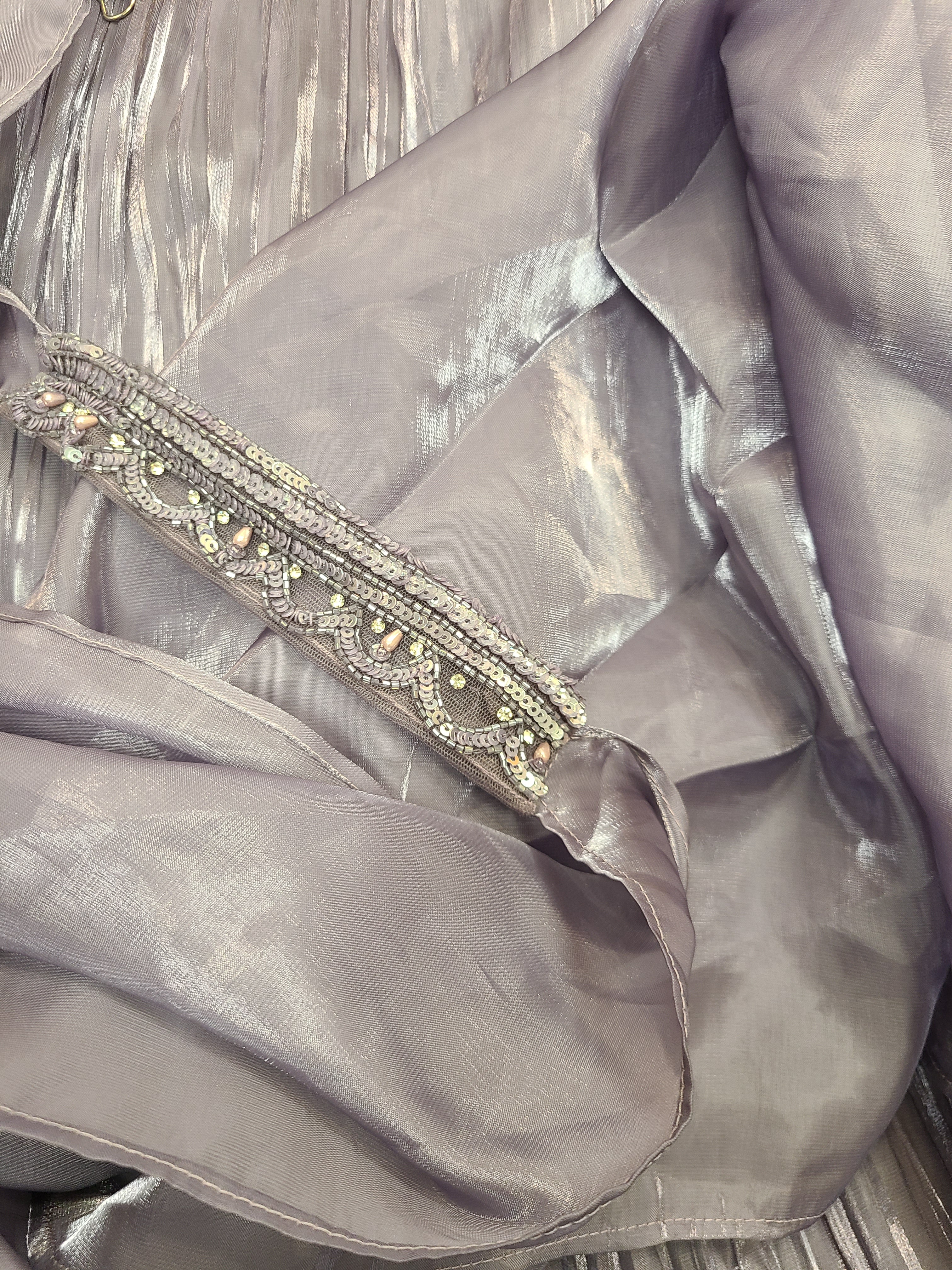 Lavender Shimmer Tissue Lehenga Set
