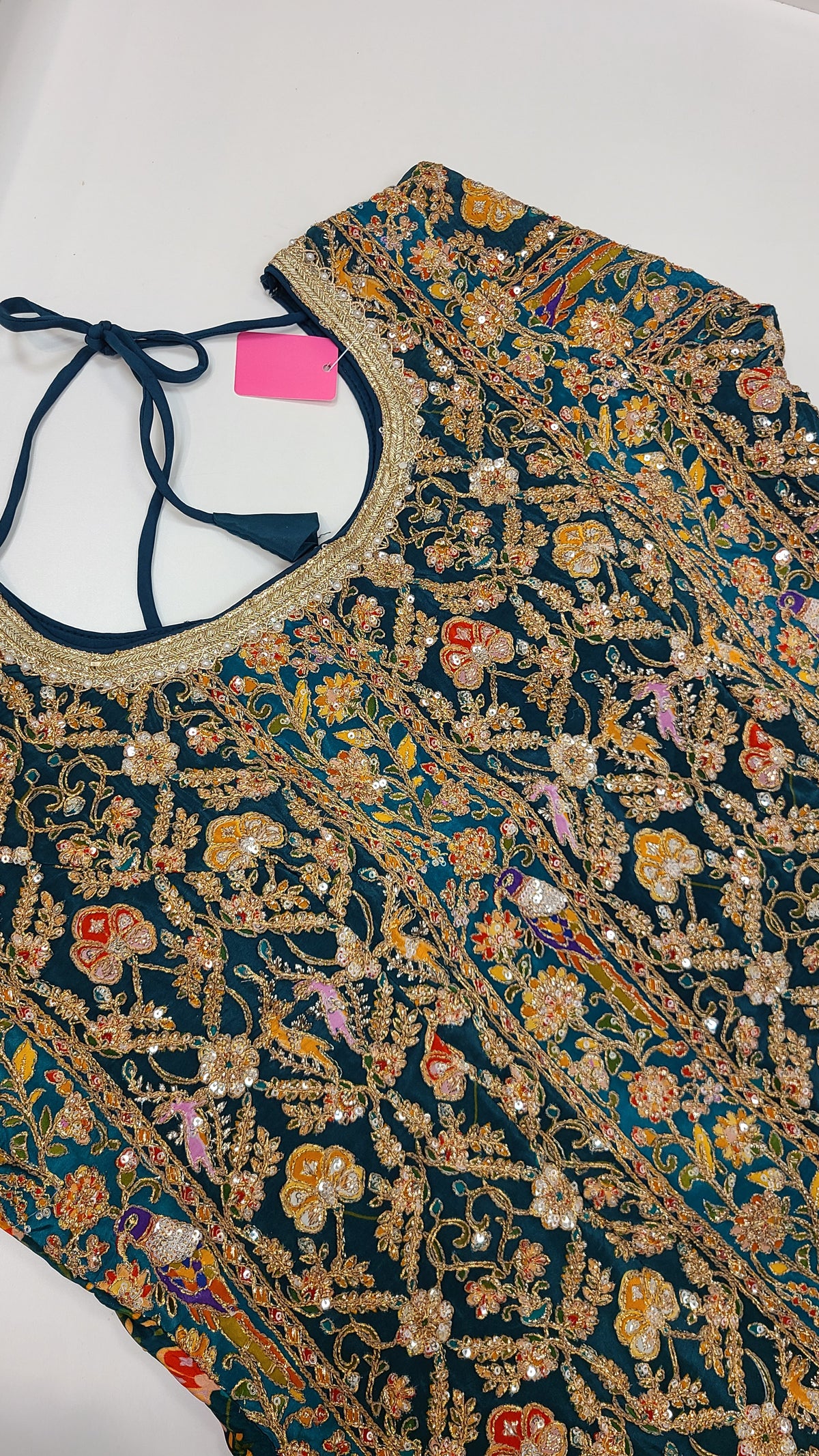 Teal Embroidered Sharara Set