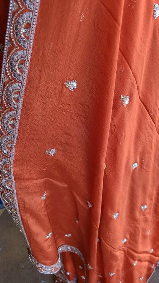 Orange silk sharara
